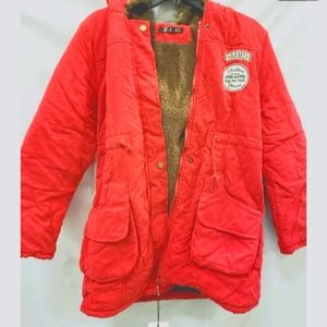 Z & I NEW Fuzzy Faux Fur Jacket large army  mad 4 fame shelter down hooded z&i